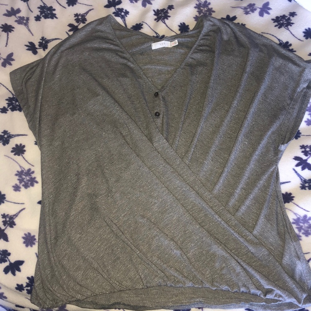 Gray Flowy Top